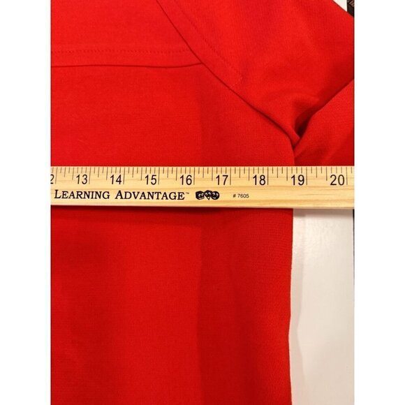 Banana Republic Red Long Sleeve Boatneck Textured Popover Blouse Sz S EUC - Picture 6 of 7